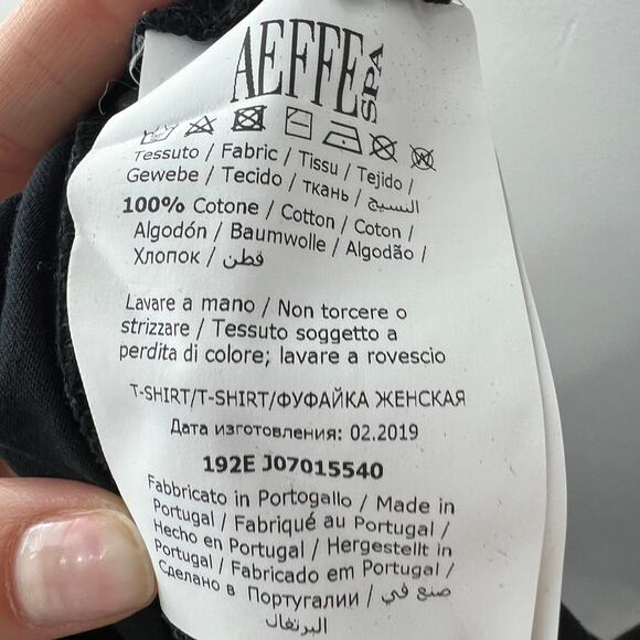 MOSCHINO Couture Black Gold Top Cotton Crew Neck Straight Hem Pullover Size XXS - Picture 8 of 9